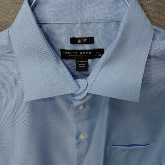 Pronto Uomo men's long sleeve dress shirt button f - Picture 3 of 6